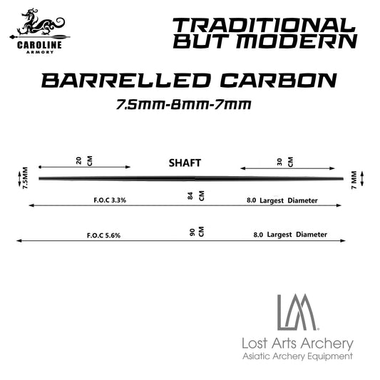 Barrelled Carbon Shafts- 200 spine (custom order)