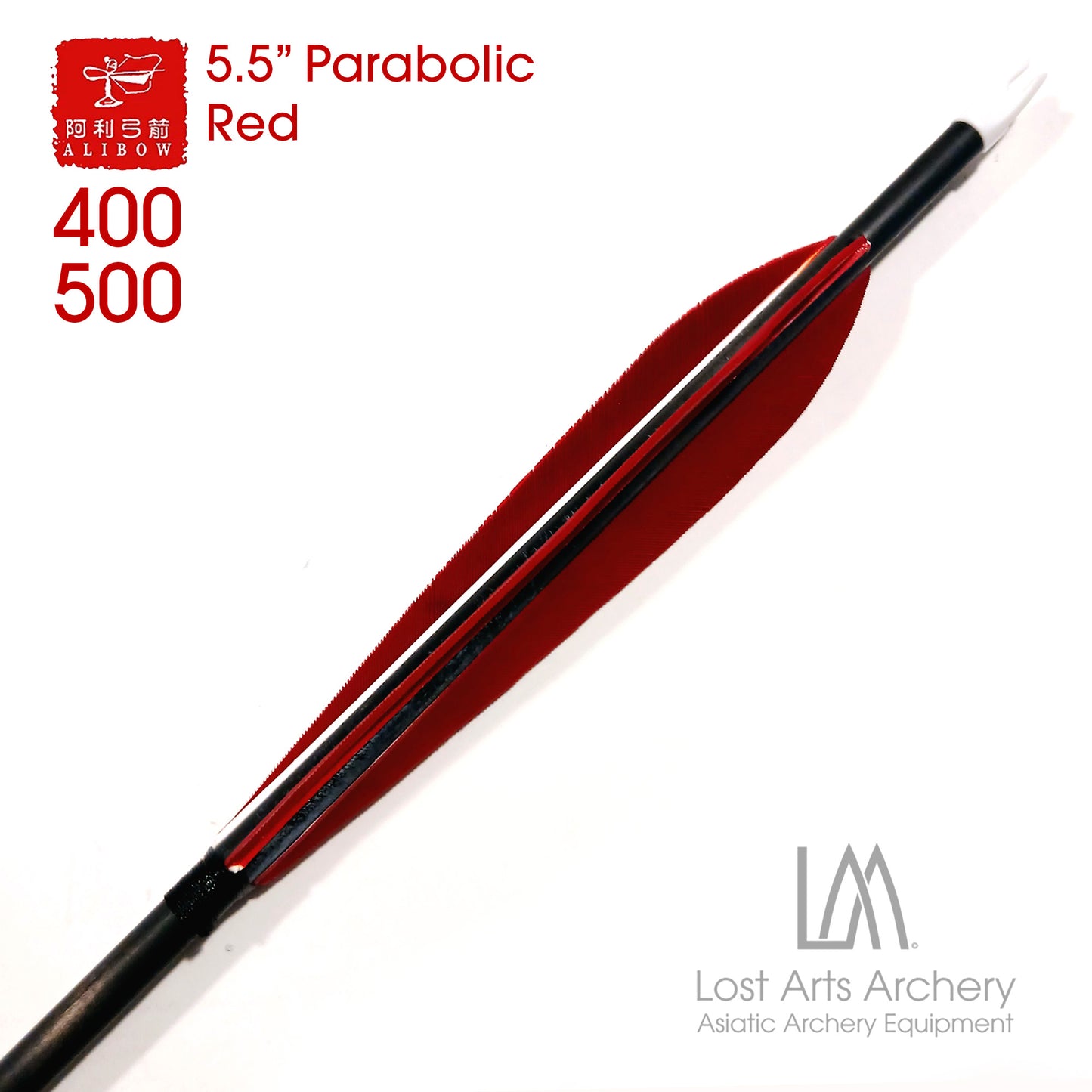 Ali Bow Carbon Arrows - Red 5.5" Parabolic