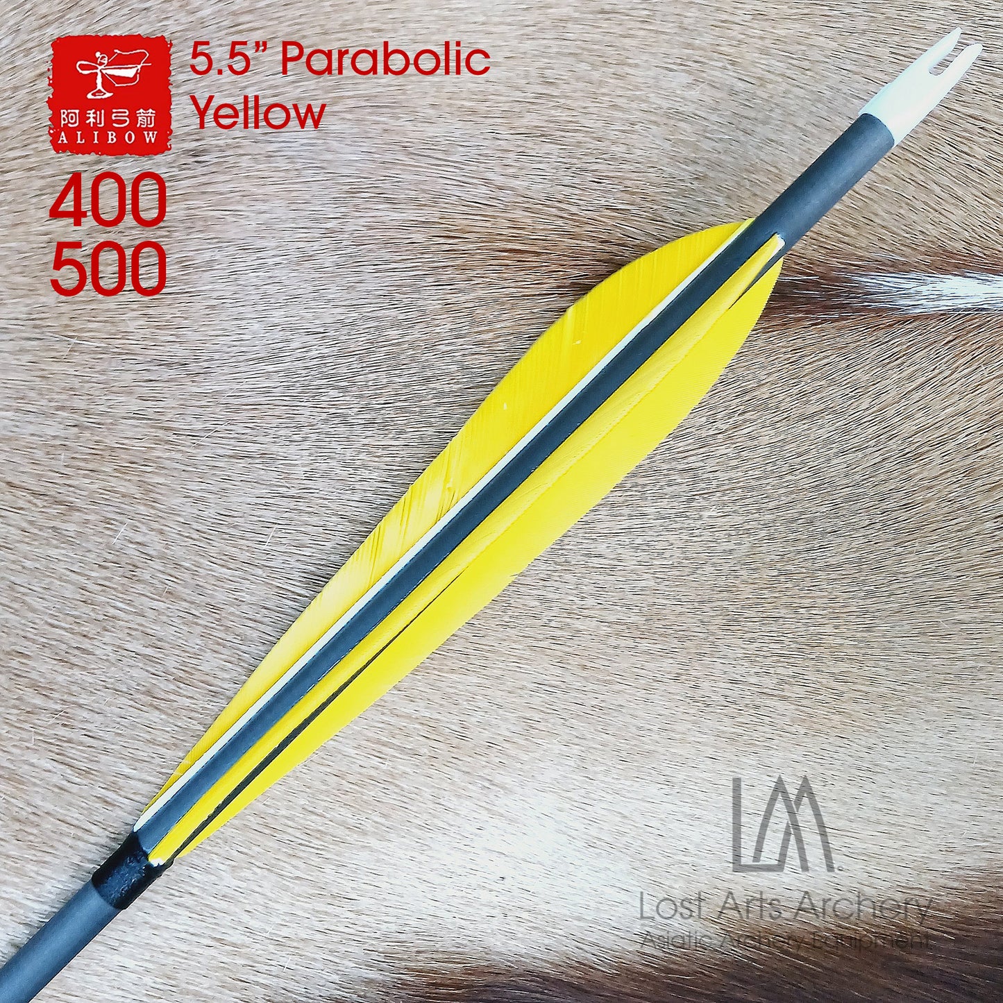 Ali Bow Carbon Arrows MEDIUM - Yellow 5.5" Parabolic