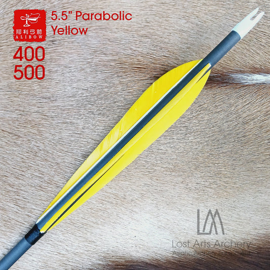 Ali Bow Carbon Arrows - Yellow 5.5" Parabolic