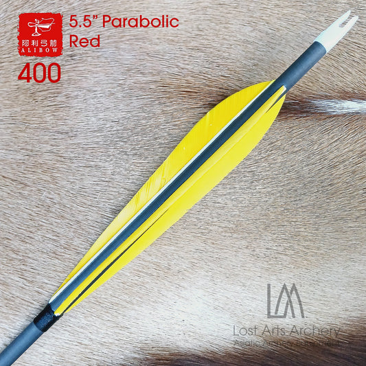 Ali Bow Carbon Arrows 400 spine - Yellow 5.5" Parabolic