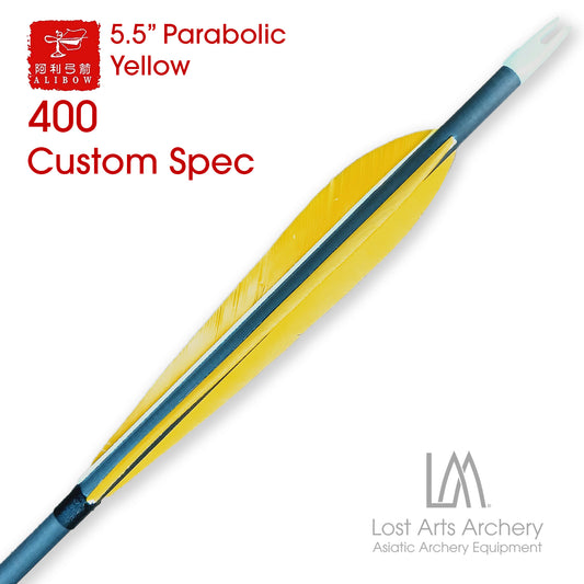 Ali Bow Carbon Arrows 400 spine - Yellow 5.5" Parabolic