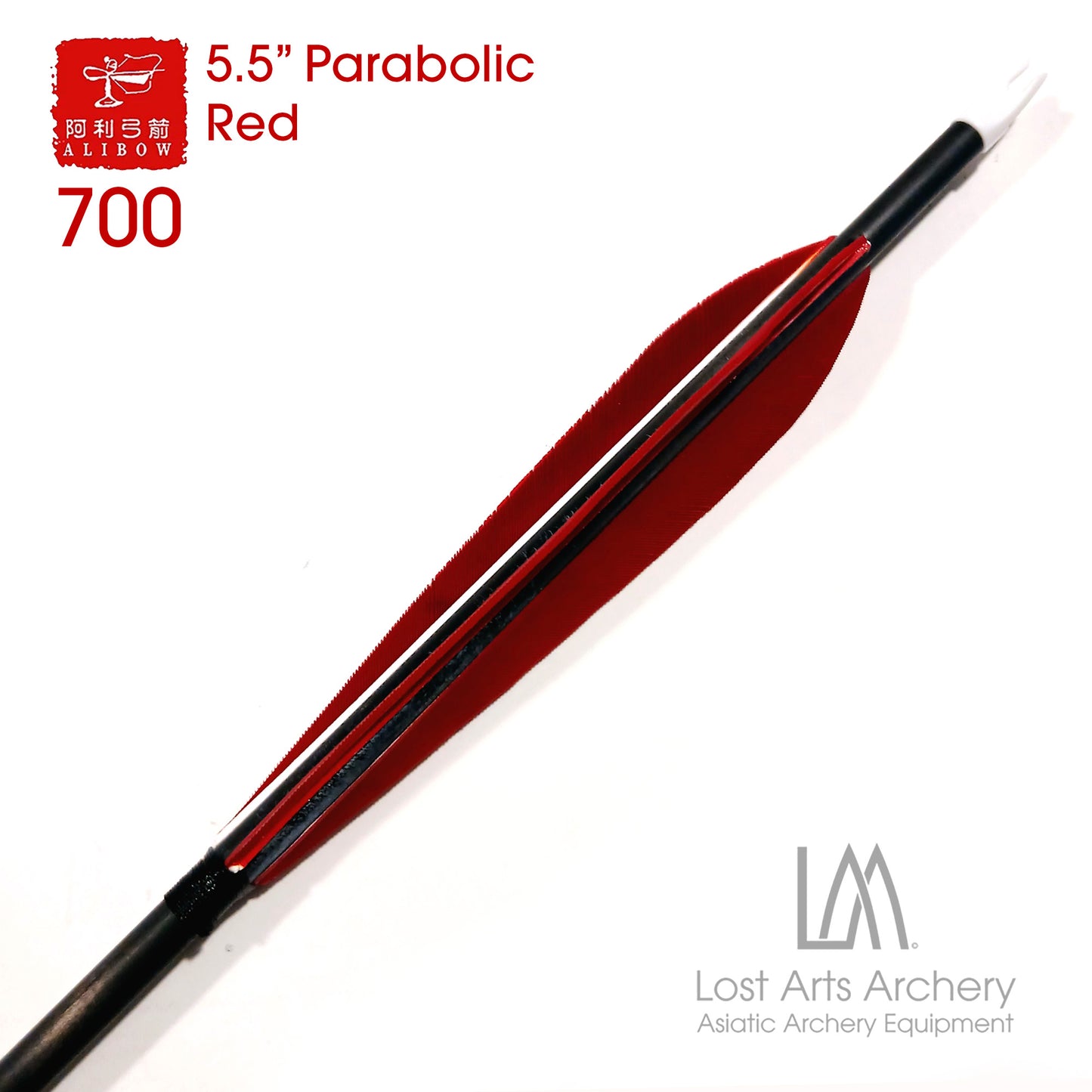 Ali Bow Carbon Arrows 700 spine - Red 5.5" Parabolic