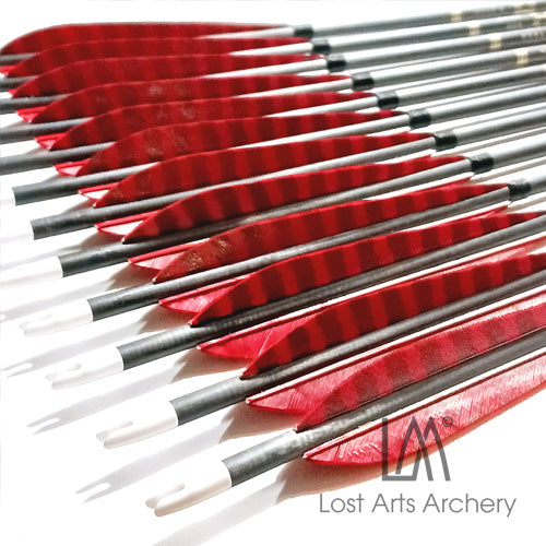 Ali Bow Carbon Arrows MEDIUM - Red Striped 5.5" Parabolic