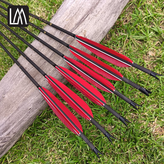 LAA Chinese Arrows 500 Spine - Red - 6pk