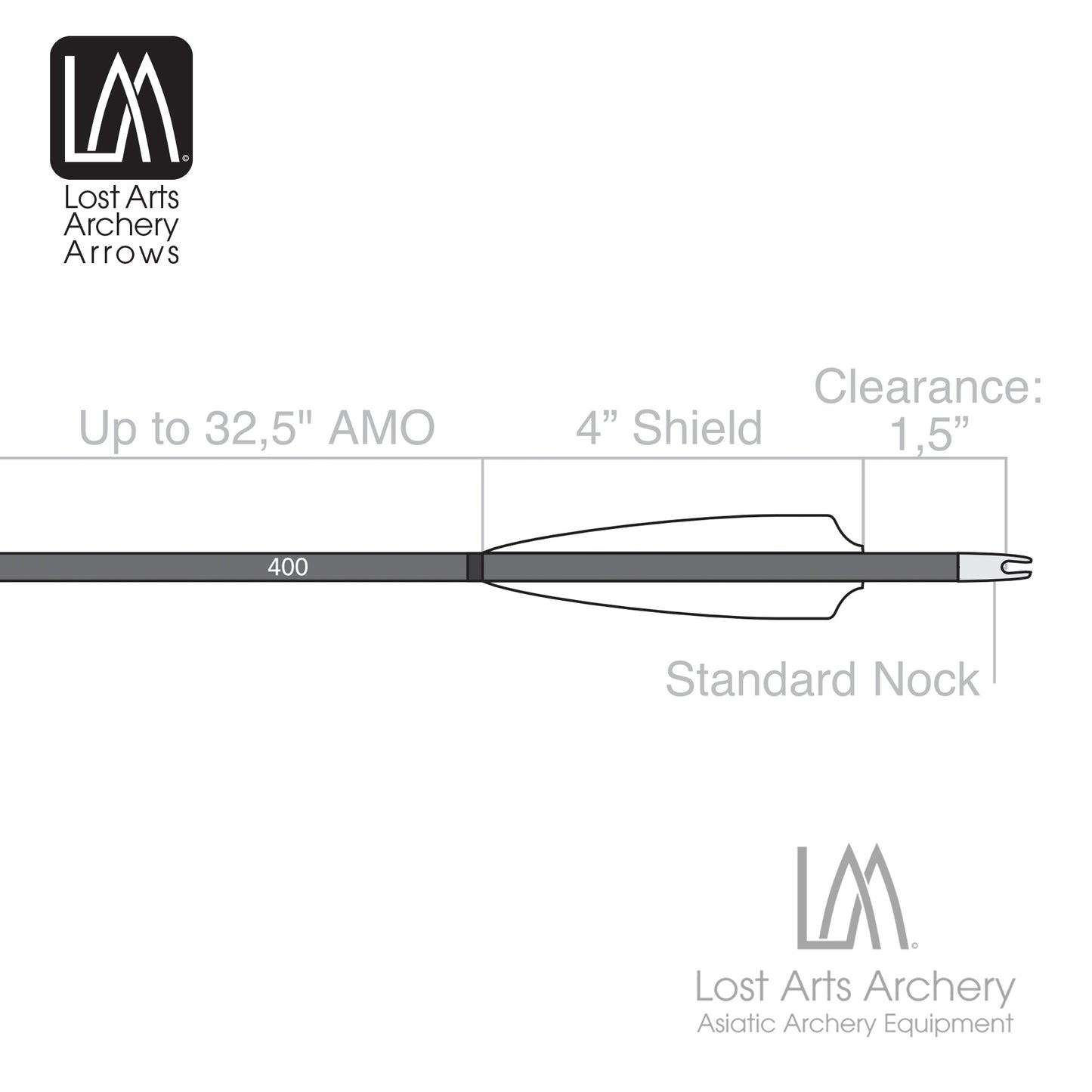 LAA Arrows 400 spine - 4" Shield Cut - Teal and Orange - 6pk