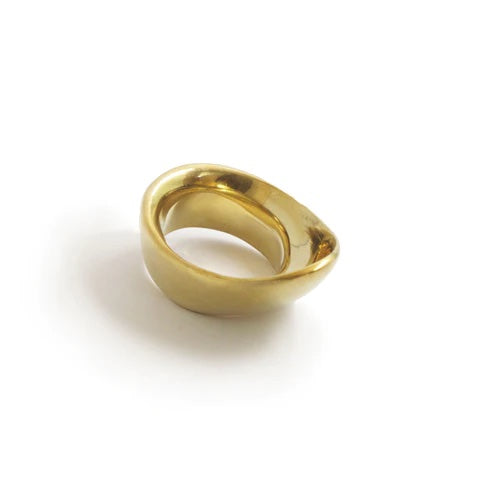 Lotus II Brass Thumb Ring