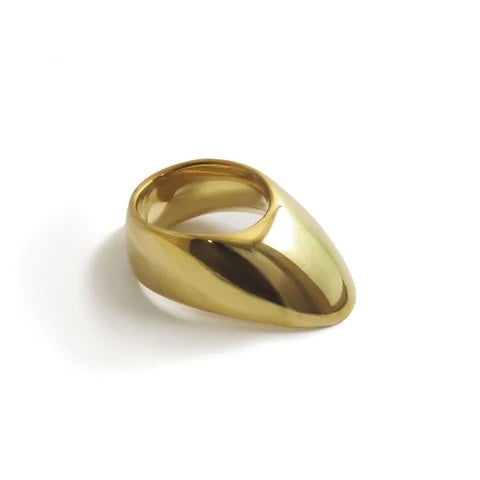 Lotus II Brass Thumb Ring